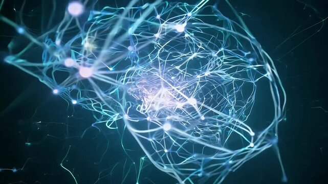 visually stunning 4K video camera takes journey neural network brain cells synapses electric impulses shooting providing fascinating depiction inner workings human three dimensional anatomy