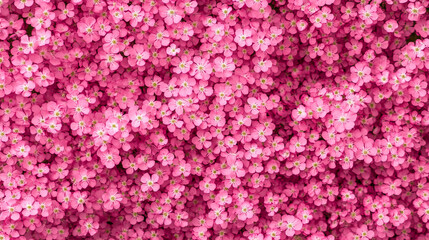 Naklejka premium A stunning display of vibrant pink flowers fills the field, showcasing the beauty of spring