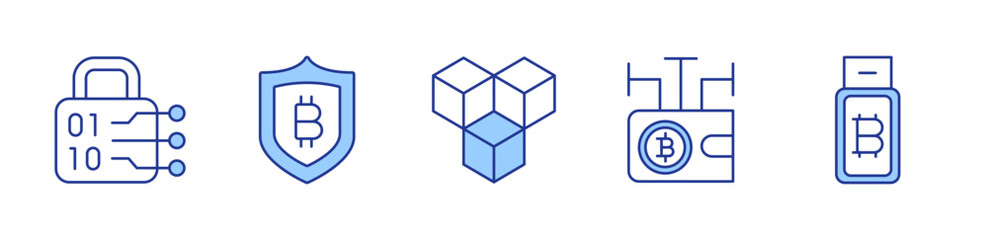 nft, wallet, pen drive, encryption, blockchain. icon vector illustration. Line Duotone style. Editable stroke