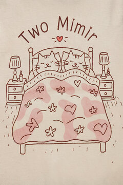 Two Mimir Sweet Cat Bedtime Art Deco