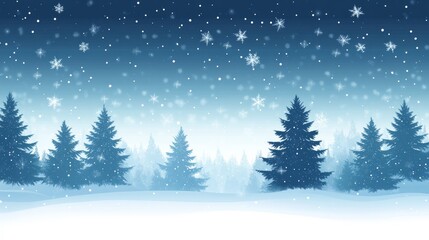 Christmas background with twinkling lights, Christmas trees