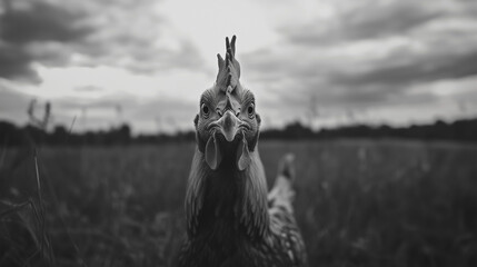 Fototapeta premium gray scale chicken