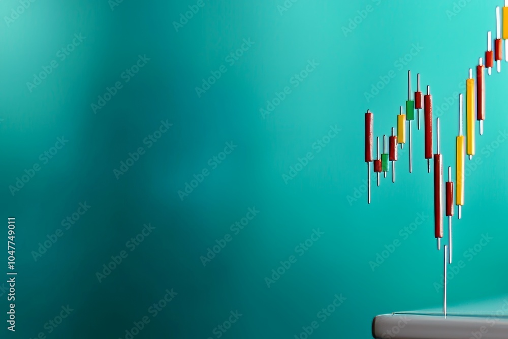 Poster the background is colored emerald green and the graph is abstract