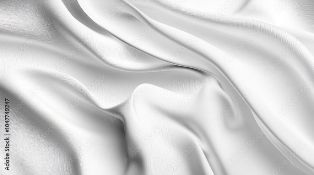Poster a white fabric with a wave pattern
