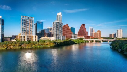 Obraz premium austin texas usa skyline on the colorado river