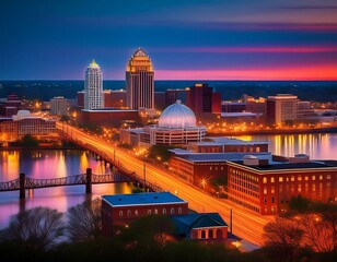 Obraz premium jackson mississippi usa cityscape at dusk