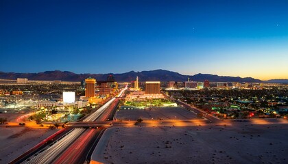 las vegas strip road nevada night view