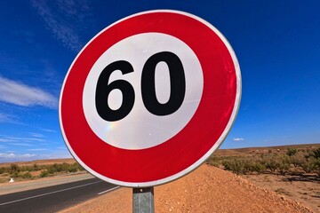 Speed Limit 60 km Road Sign