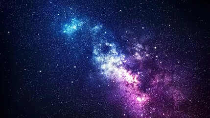 Naklejka premium A stunning view of the Milky Way galaxy filled with vibrant colors and countless stars on a clear night