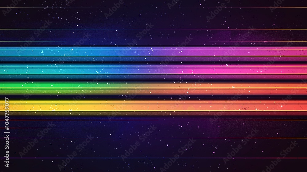 Aufkleber colorful abstract lines creating a vibrant gradient in a dark space with a cosmic feel and shimmerin