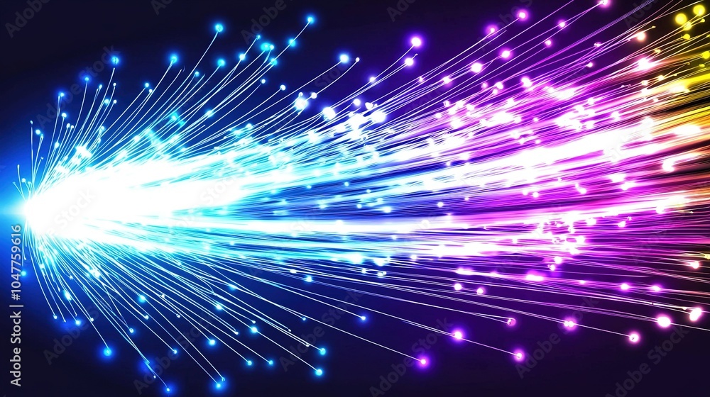 Poster vibrant light trails create a dynamic display of colors in a dark space showcasing energy and motion