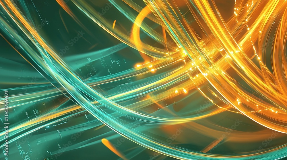 Poster colorful abstract light trails swirl in vibrant patterns, creating a dynamic visual experience in a 