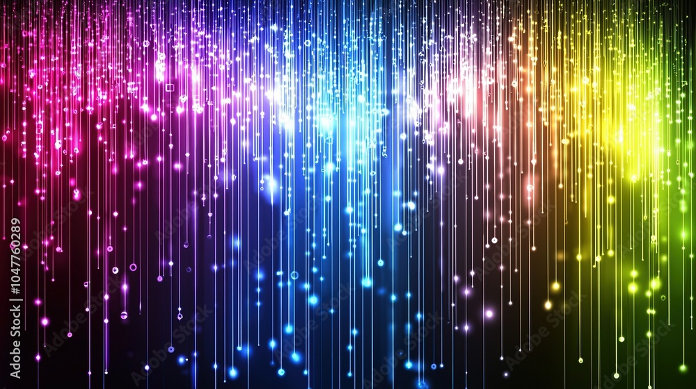 Poster vibrant vertical light streaks create a colorful display in a mesmerizing nighttime backdrop full of