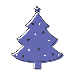 Minimalist Christmas tree design with simple decorations, Vector