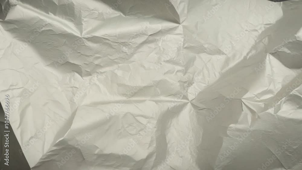 Poster the surface of crumpled white paper reveals intricate patterns created by creases and folds, beautif