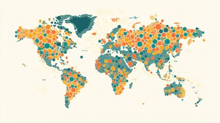 Obraz premium Colorful Geographical Infographic of the World Map