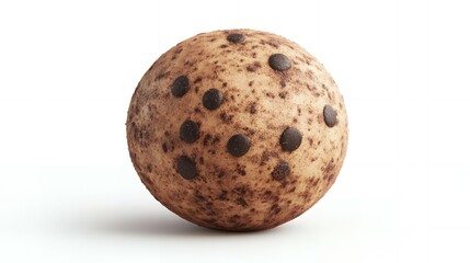 Fototapeta premium Chocolate chip cookie shaped like a sphere.