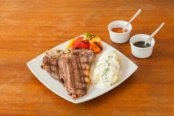 Delicious latin barbecue bbq pork steak