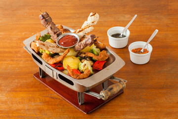 Delicious latin seafood barbecue bbq