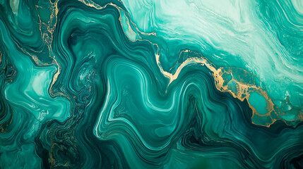 Obraz premium Luxurious Green and Gold Marble Texture Background, High-Resolution Malachite Stone Surface, Elegant Natural Pattern for Interior Design