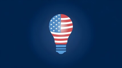 Red, white, and blue light bulb with 4th of July theme