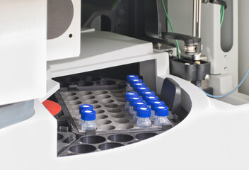 Scientific equipment ion chromatography system vials technology laboratory.
