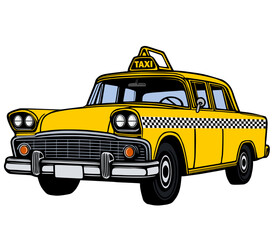 Yellow taxi cab  © создать 8 углов