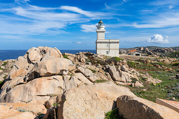 Capo Testa lighthouse in Santa Teresa di Gallura, Sardinia, Italy