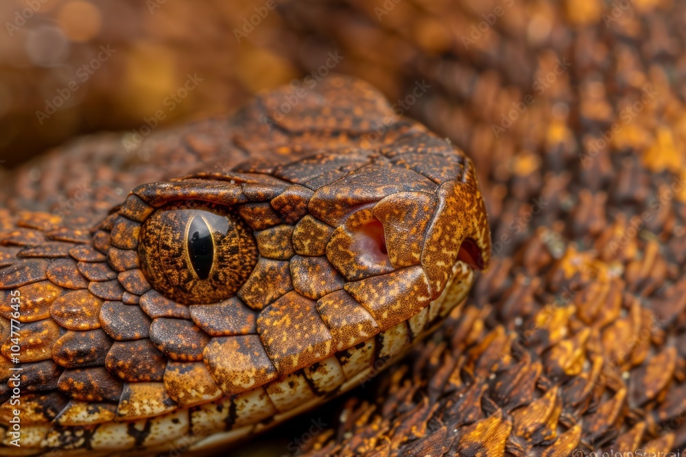 Poster european adder characterized by its distinctive zigzag patterns rests motionless on a white surface 