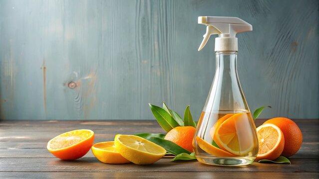Symmetrical eco friendly cleaning solution using homemade vinegar and orange peel