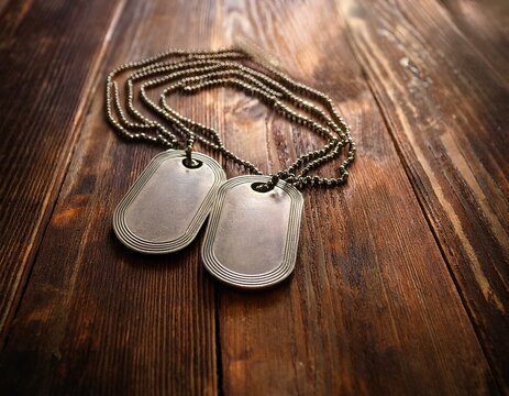 old military dog tags vote in honor of a veteran