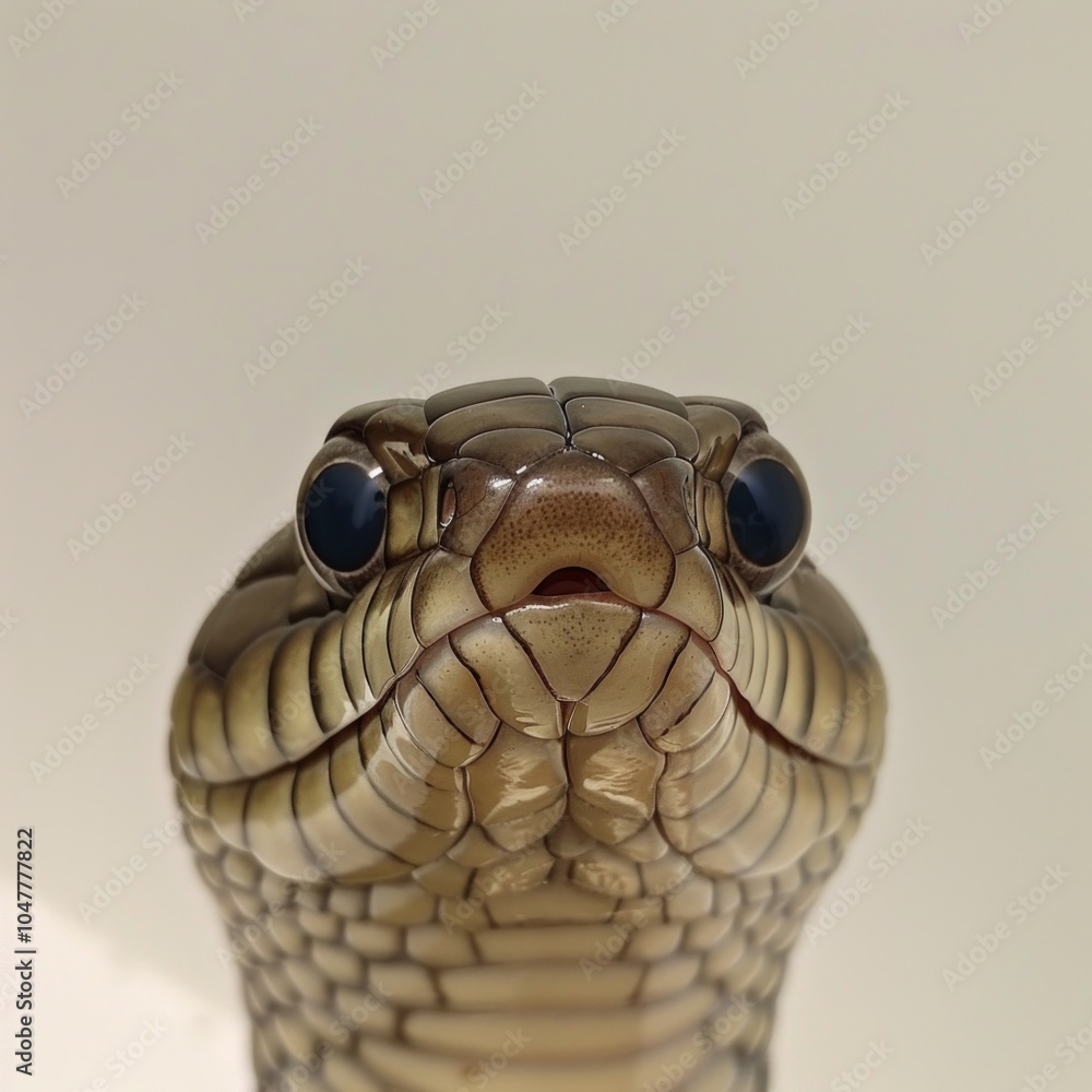 Poster false water cobra is raised and poised hood partially expanded and displaying striking scale pattern