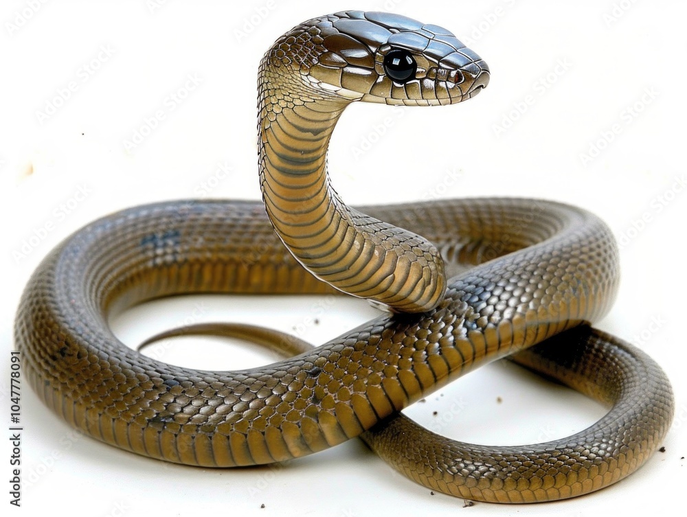 Poster captivating snake is posed with its hood partially expanded emphasizing its striking features under 