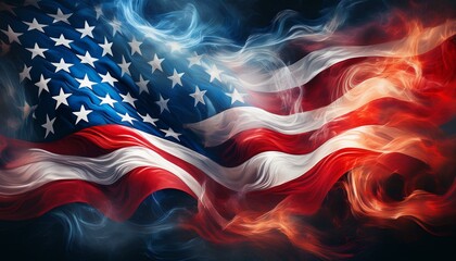 usa flag in flowing smoke abstract american flag wallpaper