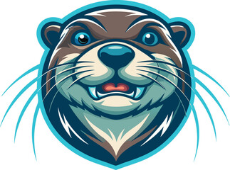 otter head logo vector illustration.