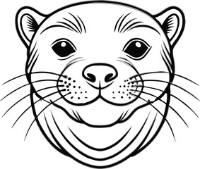 otter head logo vector illustration.