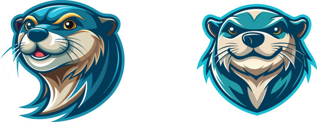 otter head logo vector illustration.