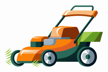  Electric lawn mower on a white background