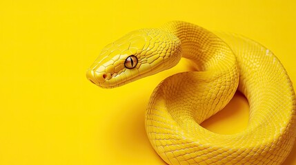 Fototapeta premium Yellow Snake on Yellow Background