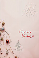 Christmas card design,red christmas background with snowflakes