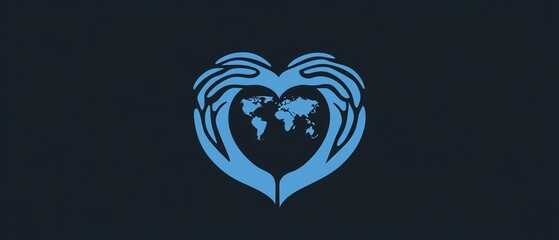 World Kindness Day logo with interlocking hands forming a heart around the globe, showcasing love, kindness, and global awareness