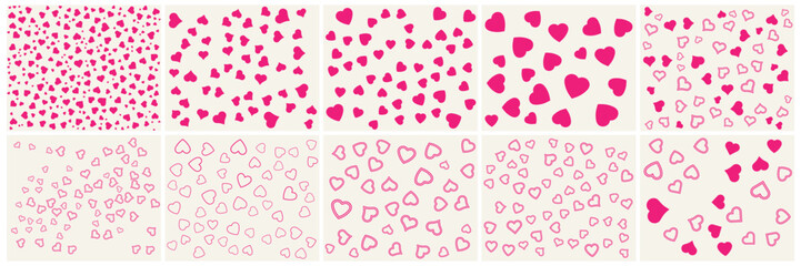 Pink heart icons set vector, Set of love symbols isolated in white background suit for valentine