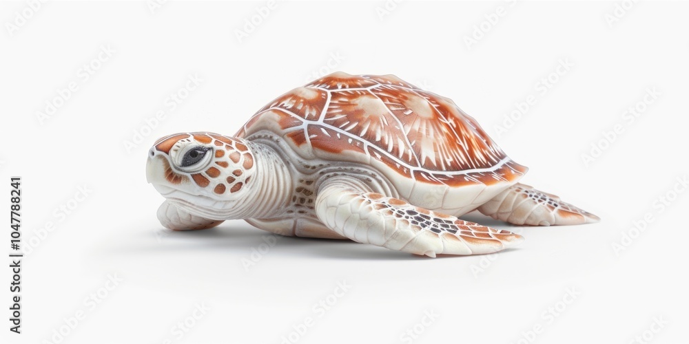 Poster green sea turtle is seen moving forward highlighting its smooth beautifully patterned shell in a str
