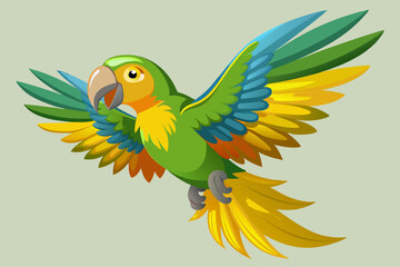 Fototapeta premium depicting a double yellow-headed Amazon parrot in a flying