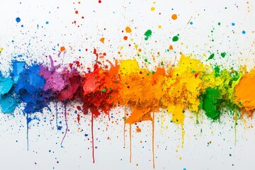 Fototapeta premium set of multicolored paint splashes