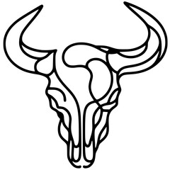 Outline bull head silhouette