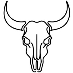 Outline bull head silhouette