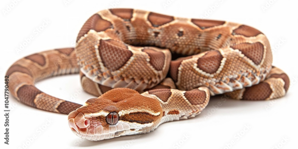 Poster depiction showcases a jamaican boa beautifully coiled and featuring distinctive brown and tan patter