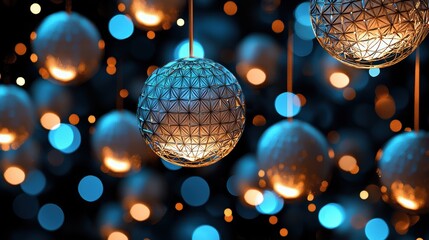Obraz premium Glowing Floating Spheres in an Abstract Space