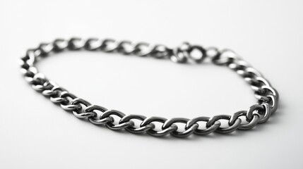Fototapeta premium silver bracelet on white background